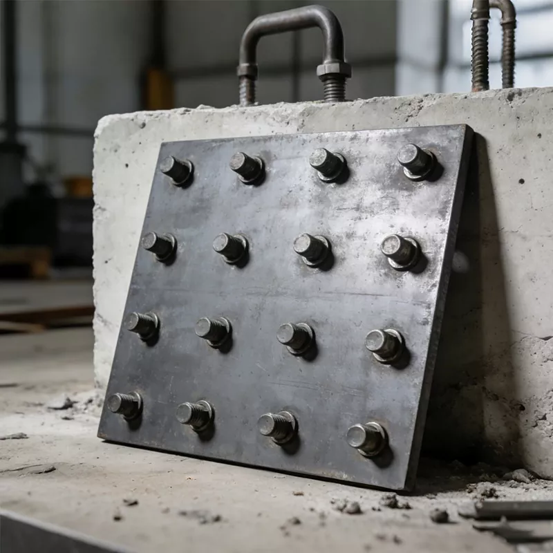 Piastra in acciaio incorporata